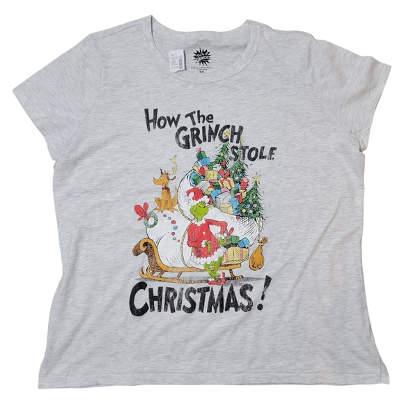 Maurices Tops - NWT How The Grinch Stole Christmas Light Heathered Gray Tee Plus Size XXL